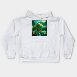 Emeral golden lake Kids Hoodie